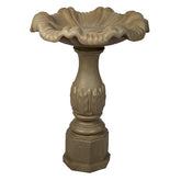 Photo of Birdbath - Leaf Base - Shallow Tulip Top - Marquis Gardens